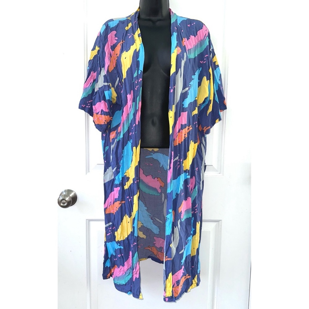 Sunshine & Rodeos Colorful Short sleeve duster shawl